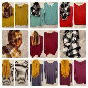 Women’s Scarves and Long Sleeve Bundle